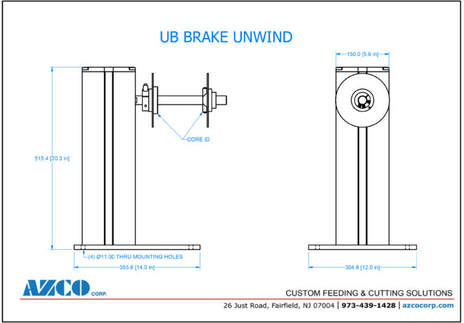 UB Brake Unwind Product Drawing