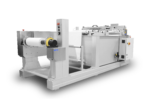 Cut to length station with unwind, precision punch assembly and shear cut slitter assembly cuts paper and film in roll form